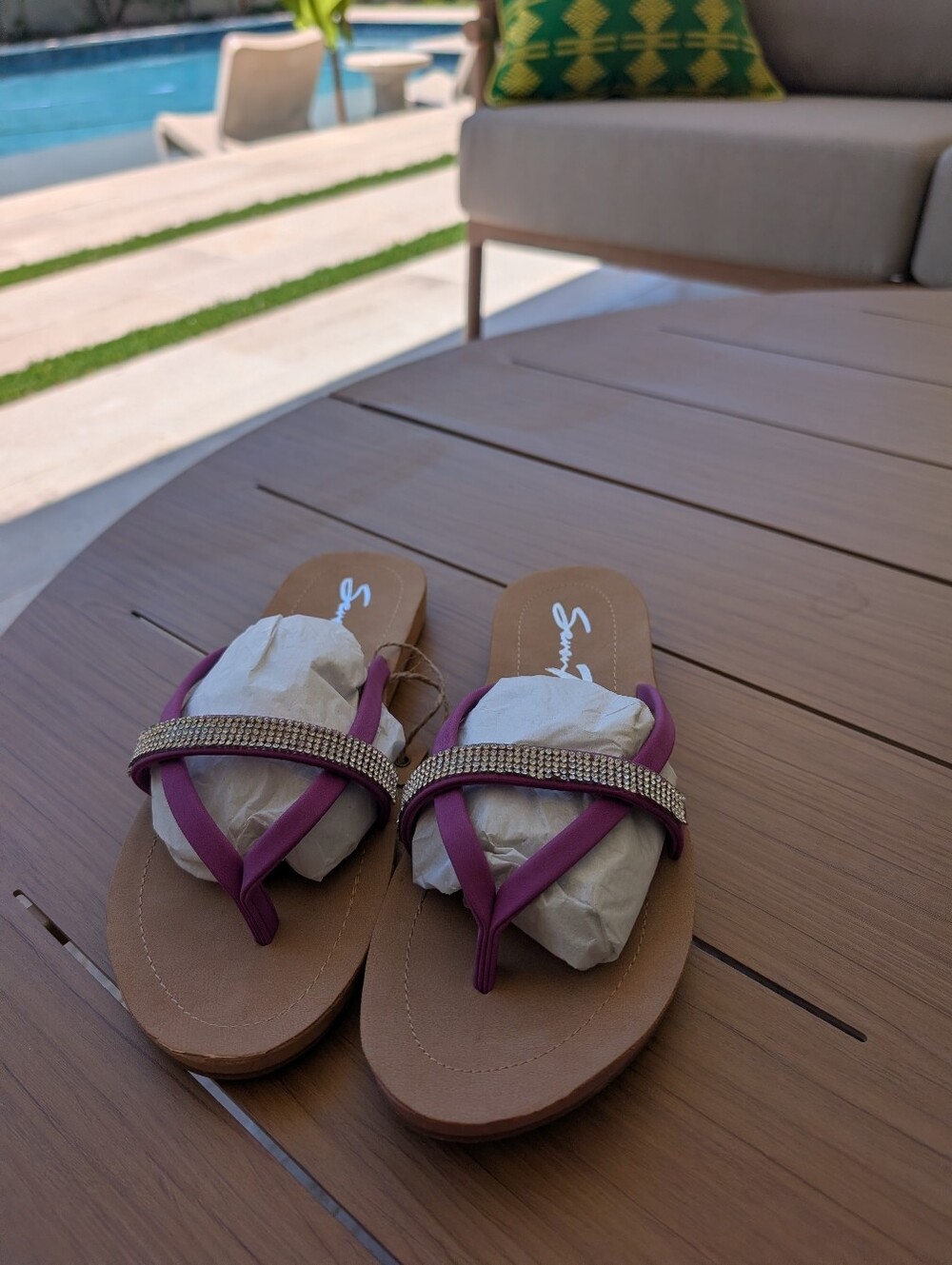 Women's Seven7 Bondi Sandals Flip Flops Purple Rhinestones NWT Various Sizes